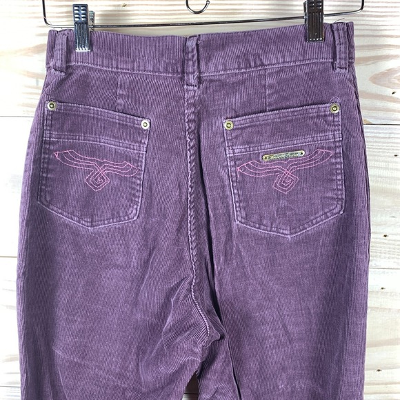 Vtg 70s Tour de France Pants Corduroy Purple Straight High Waisted - Picture 6 of 8